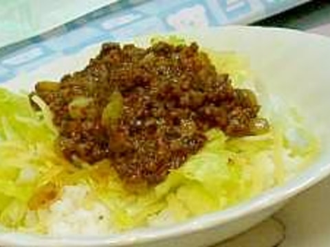 ドライカレー、タコライス風アレンジ